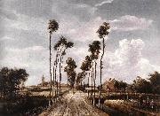 HOBBEMA, Meyndert The Alley at Middelharnis g oil painting on canvas